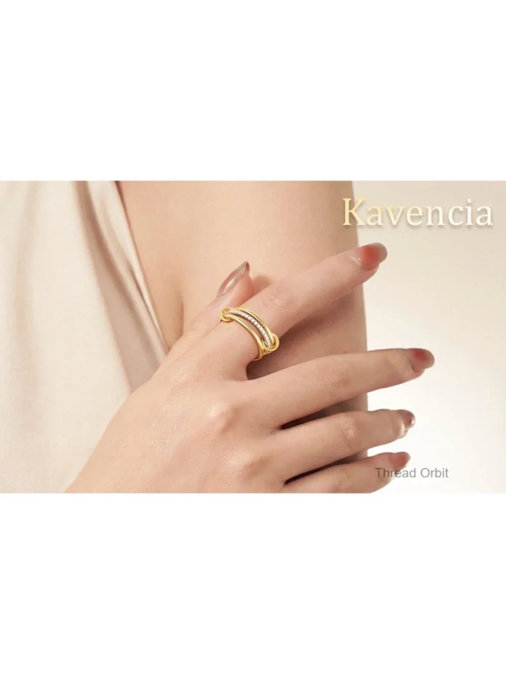 3 Stacked Mixed Metal Ring Set, 18K Gold Plated, Cubic Zirconia Stackable Rings